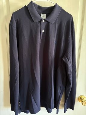 Brooks Brothers Long-Sleeve Polo in Navy Blue